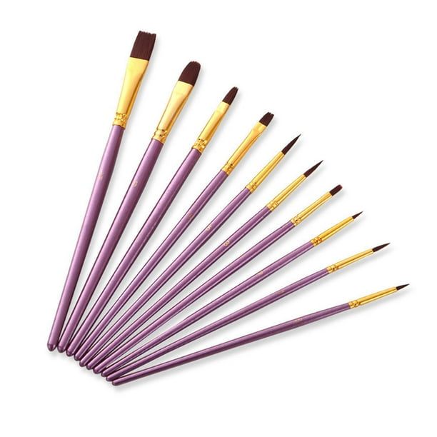 Set de Pintura Acrílica Set de Pincel de Pintura Acrílica con 10 Pinceles de Nylon, Adecuado para Varios Propósitos Set de Pintura de Acuarela