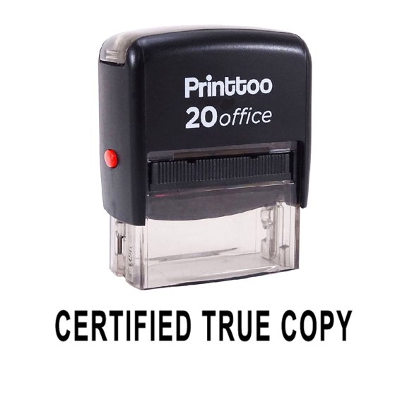 Printtoo Custom Stamp CERTIFIED TRUE COPY Self Inking Rubber Stamp Office Stationary-Black