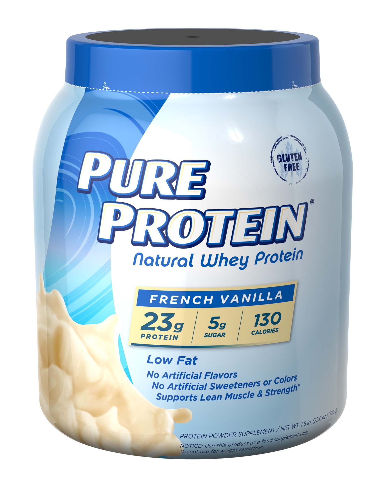 Buy Pure Protein Natural Whey Protein Powder, French Vanilla, 23g