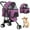 Purple, variant on YRLLENSDAN Foldable Pet Stroller with Detachable Carrier, Dog Stroller Small Dogs 3 Wheel 3-in-1 Multifunction Pet Carriers for Small Medium Dogs with Wheels Cat Stroller w/Storage Basket