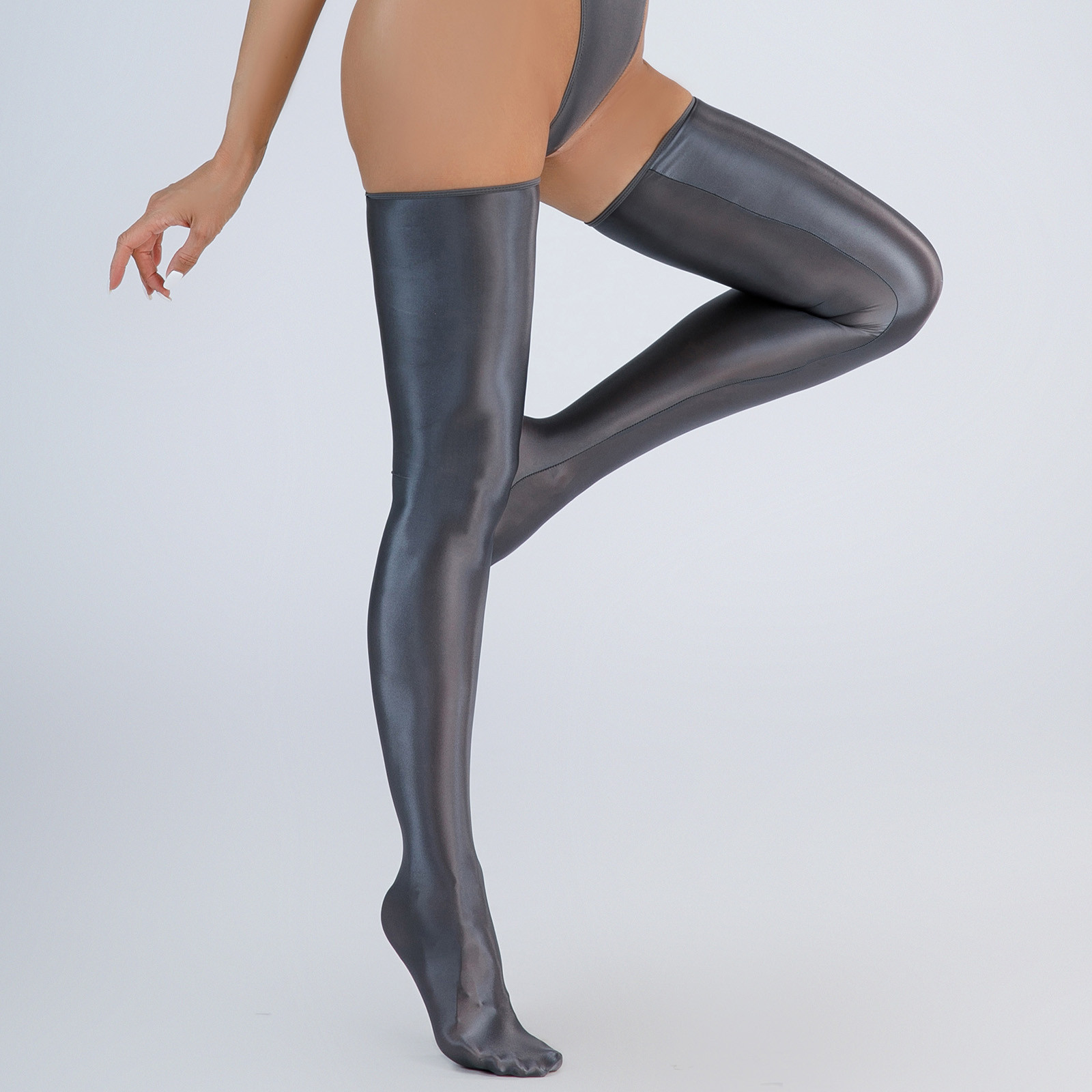 LowProfile High Waist Tights Stockings for Women Shiny Silk