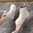 thumbnail image 2 of Nuevas botas de mujer con cremallera trasera a la moda, zapatos de moto con cordones, botas clásicas Retro cálidas para mujer, botas antideslizantes de suela gruesa para mujer40 Gao Jinjia LED, 2 of 2