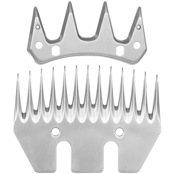 2 Pcs Sheep Shears Replacement Blades, Including 13-Tooth and 4-Tooth Clipper Blades, Shearing Blades with Great Hardness for Sheep Alpacas Goats and More, Silver