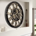 thumbnail image 4 of THE GEARS CLOCK Wall Clock with Real Moving Gears AM-LI_ 24 in Round Vintage-Black, 4 of 9