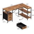 thumbnail image 4 of 47 Inch L Shaped Office Desk with Power Outlets, Computer Desk with Drawers, Corner Desk for Home Office, 4 of 9
