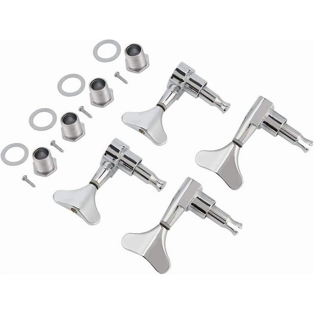 Tuners de Guitare en Forme de Queue de Poisson Bouton Scellé Pièces Accessoires de Guitare 2L2R (Argent)