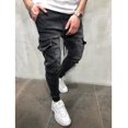 thumbnail image 3 of Men Cargo Joggers Casual Drawstring Waist Tapered Fit Stretch Pants with Multiple Pockets for Everyday Wear, 3 of 5