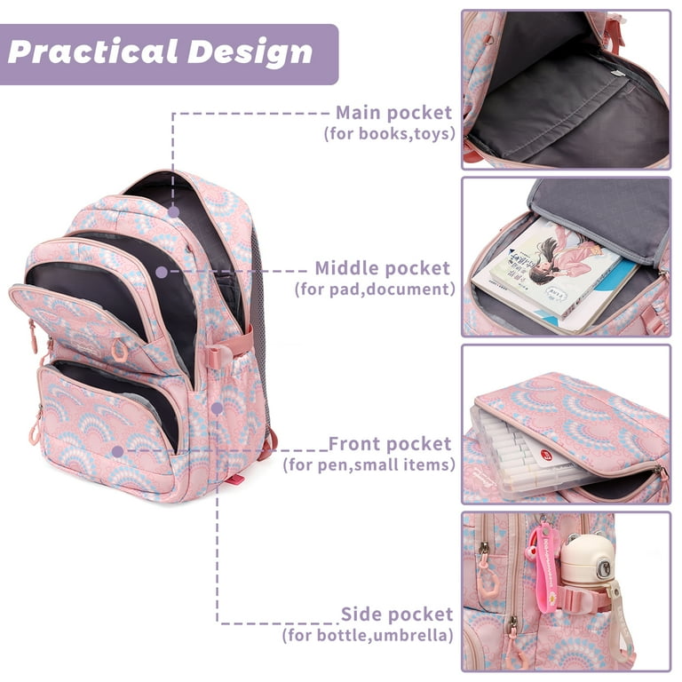 lvyH Kids Rolling Backpack 3pcs Wheeled Backpack Lightweight