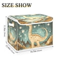 thumbnail image 5 of Yayeee Collapsible Cube Storage Bin with Lid Fabric Closet Decorative Basket with Handles, Dinosaur with Stars, 5 of 7