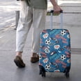 thumbnail image 3 of Blue Soccer Elements Pattern Luggage Cover Fashion Suitcase Cover Baggage Covers Fit 25-28 Inch Luggage (Go Travel), 3 of 5
