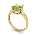 thumbnail image 2 of Solitaire Engagement Ring for Women - 2ct Natural Peridot in 18K Yellow Gold Promise Ring, 2 of 6