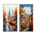thumbnail image 2 of Designart "Pop Art Milan I" Milan Framed Wall Art Set Of 2 - Orange Cityscapes Framed Canvas Set For Living Room Decor, 2 of 7
