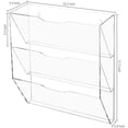 thumbnail image 3 of MyGift 3 Tier Clear Acrylic Wall Mounted Mail Holder/Letter Sorter Home Office, 3 of 6