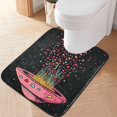 thumbnail image 2 of Yayeee Bath Rugs for Bathroom Floor Set of 2 Non Slip Fluffy Soft Absorbent Mat, UFO with Hearts Pattern, 2 of 7