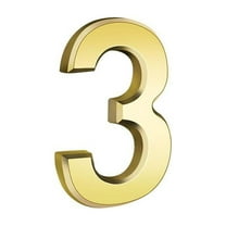 Gold Modern Metal House Numbers, Self-Adhesive for Door or Mailbox, Weatherproof Address Sign, Easy Install, Enhances Home Curb Appeal