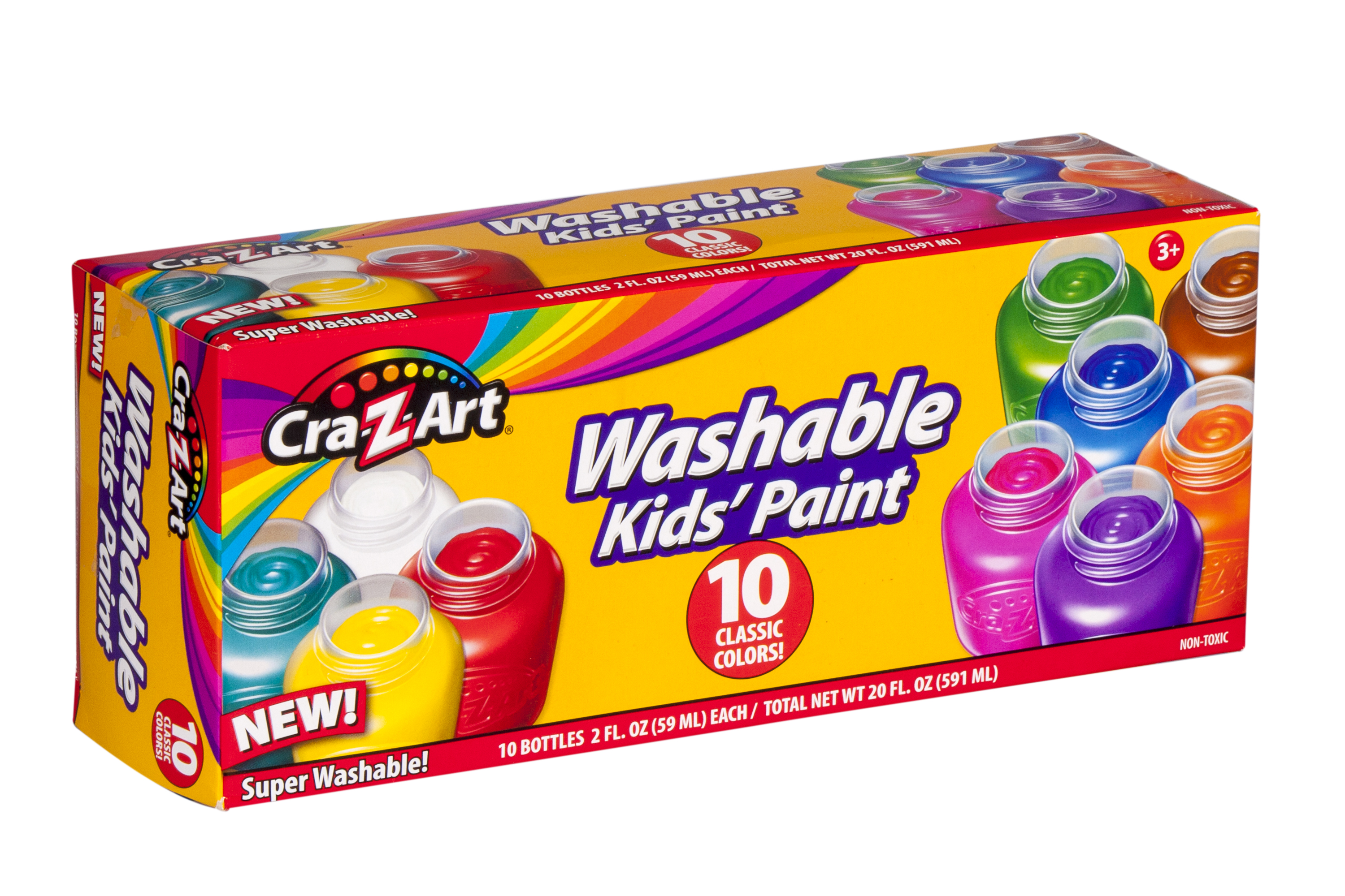 Cra-Z-Art 10 Count Multicolor Washable Paint, Ages 3 and up, Back to School Supplies - image 3 of 7