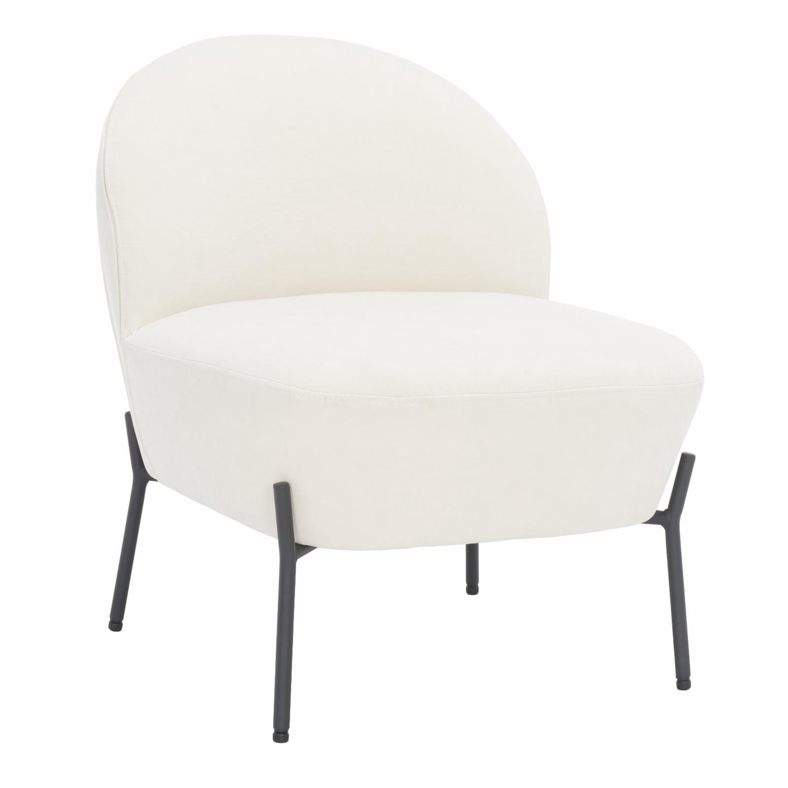 SAFAVIEH Brax Tufted Petite Slipper Chairs, Light Grey/Black (21.4 in. W x 25.7 in. D x 26 in. H)