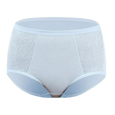 GHSOHS Womens Underwear Panty High Waisted Tummy Control Underwear Lingerie for Women Breathable Lace Elastic Panties Mid Waist Sports Sports Briefs Cotton Crotch Seamless Underwear Blue Briefs  XL