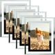 thumbnail image 1 of Set de 4 marcos de fotos HIKWADERY Silver de 5 x 7 pulgadas con cristal HD, 1 of 5