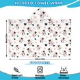thumbnail image 2 of Cow and Heart White Pattern Hooded Bath Towel Wrap for Teens Ages 3 To 12, Soft Lightweight Quick Dry Microfiber Bath Beach Pool, 60"x35", 2 of 5