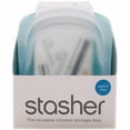thumbnail image 1 of Stasher Reusable Non-Toxic Pinch-Lock Seal 100% Pure Platinum Silicone Pocket Bag, 2 Pack, 1 of 5