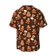 thumbnail image 4 of Balery Christmas Gingerbread Cookies Men's Casual Button Down Shirt Short Sleeve Textured Summer Cuban Beach Shirts-3X-Large, 4 of 7