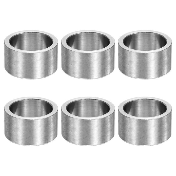Uxcell 6pcs M14 Metal Spacers, 9/16" IDx11/16" ODx3/8" Length Stainless Steel Spacer Round Unthreaded Standoff Bushing Plain Finish for Screw Bolts, Silver 14x18x10mm
