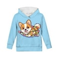 thumbnail image 6 of DISNIMO Cute Corgi Hoodies for Teen Girls Hoodie Sweatshirt for Teenage Boys 11-13 Pullover Hoodie Sweatshirts Kids Streetwear Hoodie with Front Pocket Children Holiday Clothes Fall Soft, 6 of 7