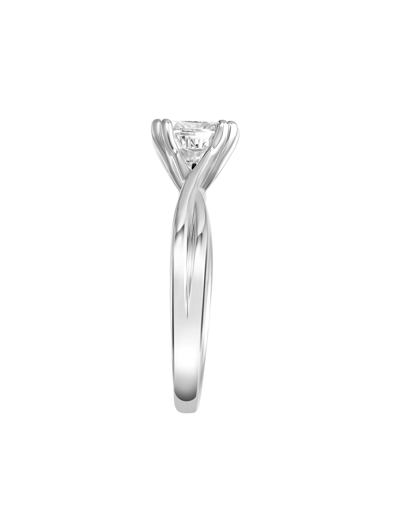 1 Carat DEW Oval Moissanite Sterling Silver Solitaire Engagement Ring