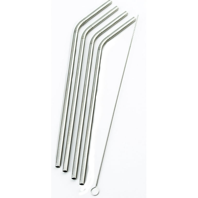 Walfos 7 Pcs / Set Reusable Christmas Stainless Steel Drinking Straws Metal  Straw (2 Straight, 2 Bent, 1 Thick Straw