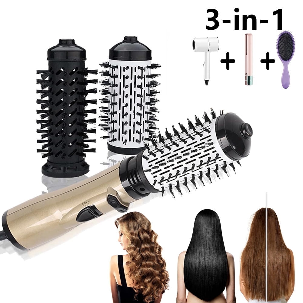 3 in 1 Hot Air Styler and Rotating Hair Dryer,Cepillo Giratorio Secador De Cabello,3-in-1 Hot Air Styler and 360 Rotating Hair Dryer for Dry Hair, Curl Hair, Straighten Hair