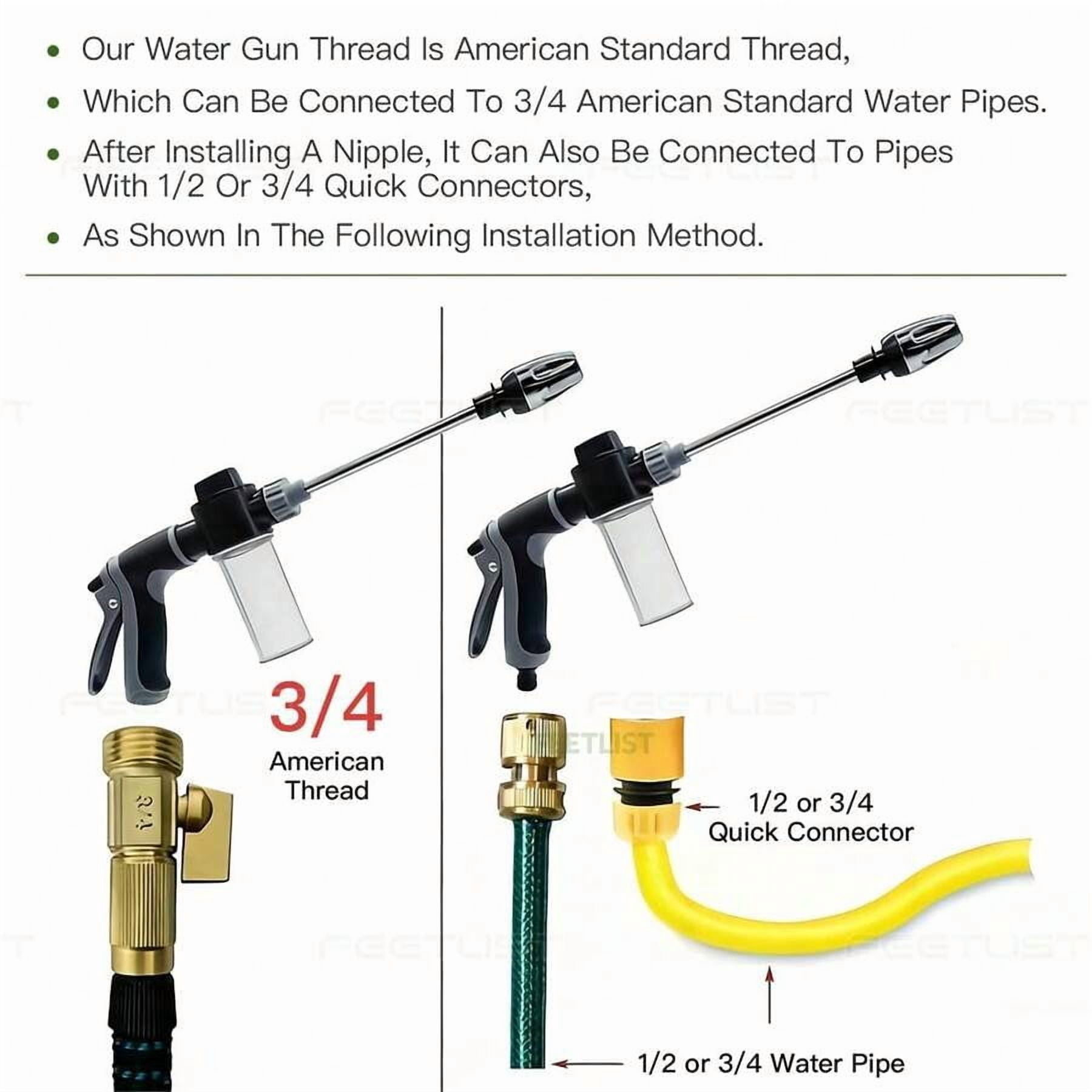 High-Pressure Car Wash Gun With Extended Spray Wand, Durable Hose Nozzle, And Adjustable Spray Pattern With Leak-Proof Design.Suitable For Washing Trucks, SUVs, RVs, And Cleaning Patios And Gardens.