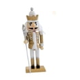 thumbnail image 3 of GUOOL Christmas Decorative Nutcracker Figurine Christmas Decor Holiday Christmas Ornament for Home Shelf Thanksgiving Table Parties Gold, 3 of 9