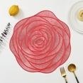 thumbnail image 2 of XKHAZA 3D Floral Placemats, Flower PVC Placemat – Waterproof & Oil-Proof,Non-Slip Easy to Clean and Heat-Resistant, Placemats for Dining Table, 2 of 5