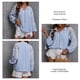 thumbnail image 5 of Túnica de encaje de ganchillo para mujer, blusas de gasa con manga larga y cuello en V, camisas con cordón de punto suizo, 5 of 6