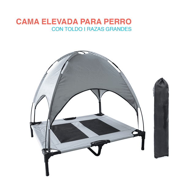 Cama Toldo Elevada Poli Pets Transpirable Portatil Perro Mascota