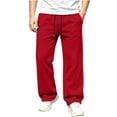 thumbnail image 2 of Mifsaly Kids Boys Sweatpants Straight Leg Uniform Athletic Jogger Pants for Workout Lounge with Pockets Red,7-8 Years, 2 of 7