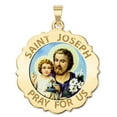 thumbnail image 2 of Picturesongold.Com Saint Joseph Scalloped Religious Med Necklace Pendants Female-1 in 14K White Gold, 2 of 4