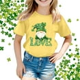thumbnail image 2 of EHQJNJ T-Shirt Blanc Uni Enfants Jour de la Saint-Patrick Haut à Manches Courtes Imprimé T-Shirt Décontracté Col Rond Chandails en Molleton Graphiques Amusants, 2 of 4