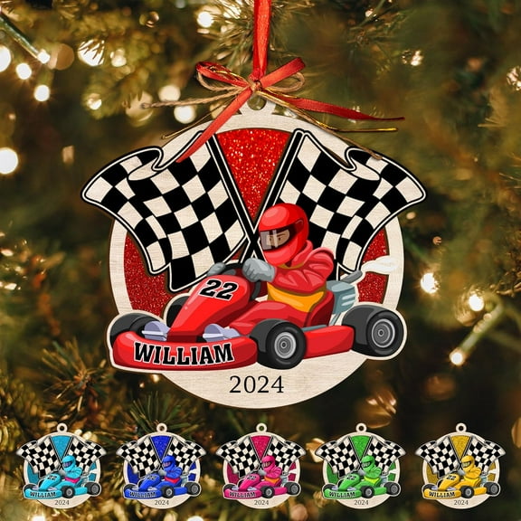 Custom Racing Car Ornament 2025 Race Car Ornament for Christmas Tree Gift for Racing Lovers Drag Racing Ornament Racer Gifts Drag Racing Ornament Gift Xmas (HRC6) - 3374 (Purple)