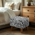 thumbnail image 3 of Xoenoiee Zebra Stripe Print Stretch Ottoman Cover Ottoman Slipcovers Rectangle Footstool Cover Printed Footstool Cover Ottoman Footrest Covers Rectangular Storage Stool Cover, S, 3 of 7