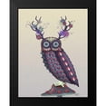 thumbnail image 2 of Fab Funky 20x24 Black Modern Framed Museum Art Print Titled - Owl with Psychedelic Antlers, 2 of 5