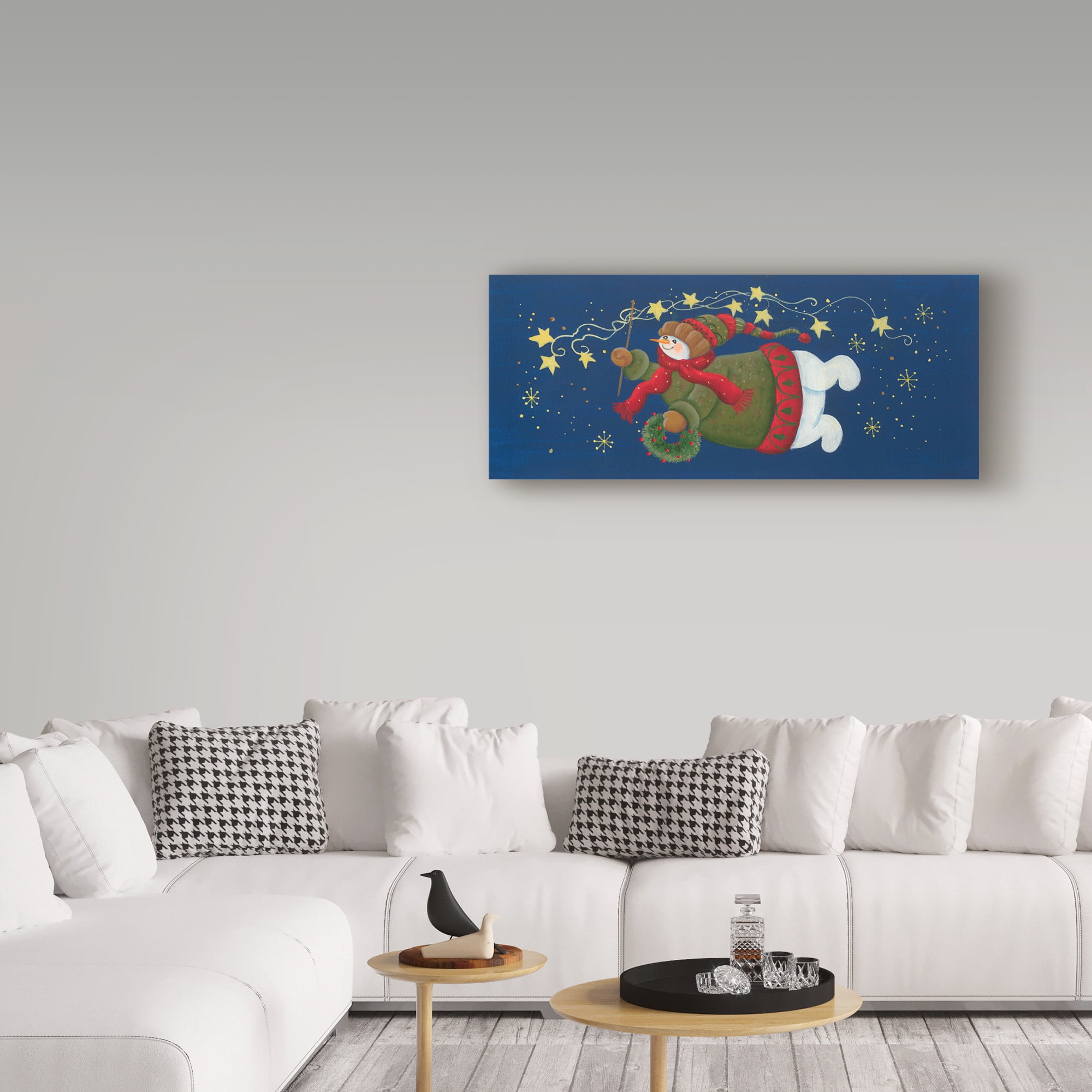 Trademark Fine Art 'Flying Snowman' Canvas Art by Beverly Johnston