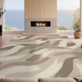 thumbnail image 2 of Design&I 8'x10' Washable Area Rug Sleek Flatweave Pet Friendly Abstract Flowing Ash Geometric Shapes Taupe Cream Inspired Berber for King Size Bedroom, Under Bed, 2 of 7