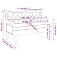 thumbnail image 2 of vidaXL Bench with Backrest Dark Green 119.5x64.5x75 cm Velvet, 2 of 5
