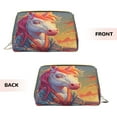 thumbnail image 3 of Cauagu Meditating Cute Horse Print Large Cosmetic Bag,Portable Cosmetics Pouch Travel Makeup Bag Large Capacity Travel Makeup Case Organizer Makeup Brush Organizer, 3 of 8
