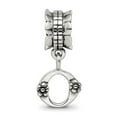 thumbnail image 3 of 925 Sterling Silver Polished Oxidized Reflections Letter Name Personalized Monogram Initial O Dangle Bead Charm 18.18x13, 3 of 6