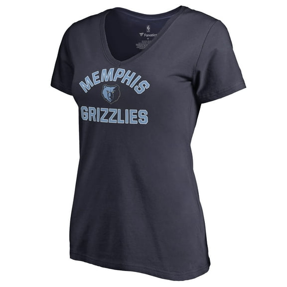 Women's Navy Memphis Grizzlies Overtime V-Neck T-Shirt