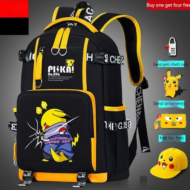 Mochila de Pokemon Pikachu con estampado de dibujos animados de Anime mochila escolar para estudiantes con estuche de lapices bolsas de libros para ninos de alta capacidad bolsa de viaje regalo hola