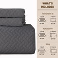 thumbnail image 6 of VCCOEM Quilt Set Full/Queen Size Lightweight Bedspreads, All Season Coverlet, 3 Piece (1 Quilt, 2 Pillow Shams), Woven Pattern, Dark Gray, 6 of 10